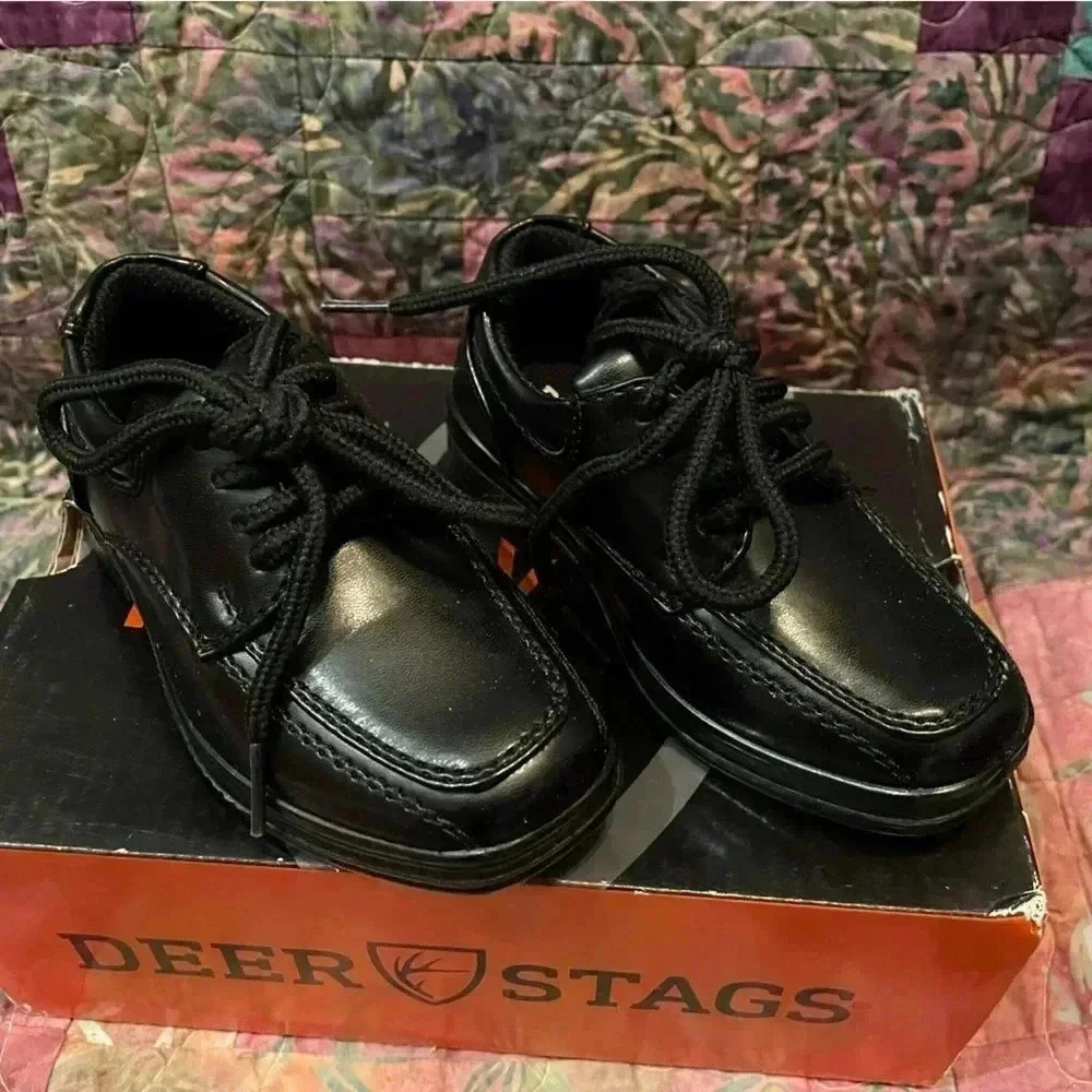 Black Kids (boys) Dress Shoes - Picture 1 of 6